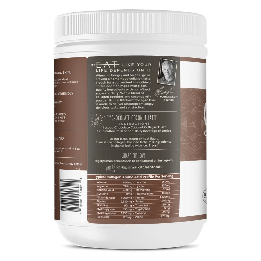 Mark Sisson Collagen Fuel Primal Kitchen Chocolate Coconut Latte Instructions Collagen Amino Acid Profile