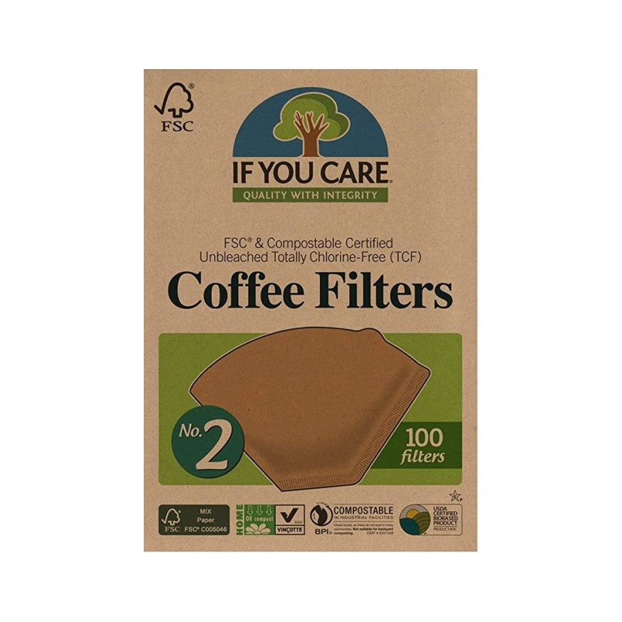 Unbleached If You Care Number 2 Coffee Filters Box Of 100