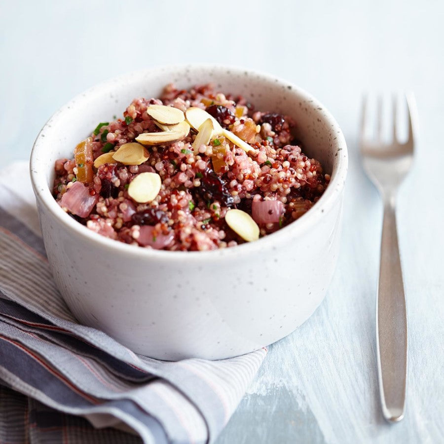 Cranberry Quinoa Pilaf With Almonds TruRoots Sprouted Quinoa Medley Recipe