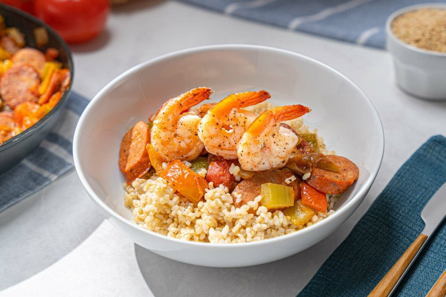 Creole Rice With Shrimp And Sausage Lundberg Rice Recipe Short Grain Brown