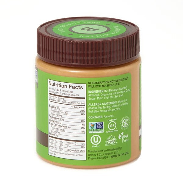 Barney's 10 Ounce Crunchy Almond Butter Nutrition Facts And Ingredients