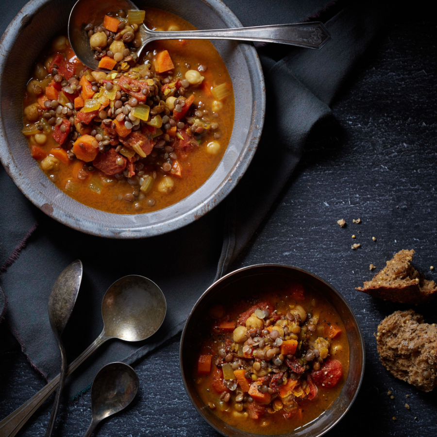 Curried Chickpea And Sprouted Lentil Soup Recipe Made With TruRoots Medley Of Lentils