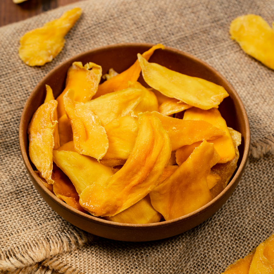 Delicious dried mango is used in this Spicy Mango Trail Mix from Living Intentions