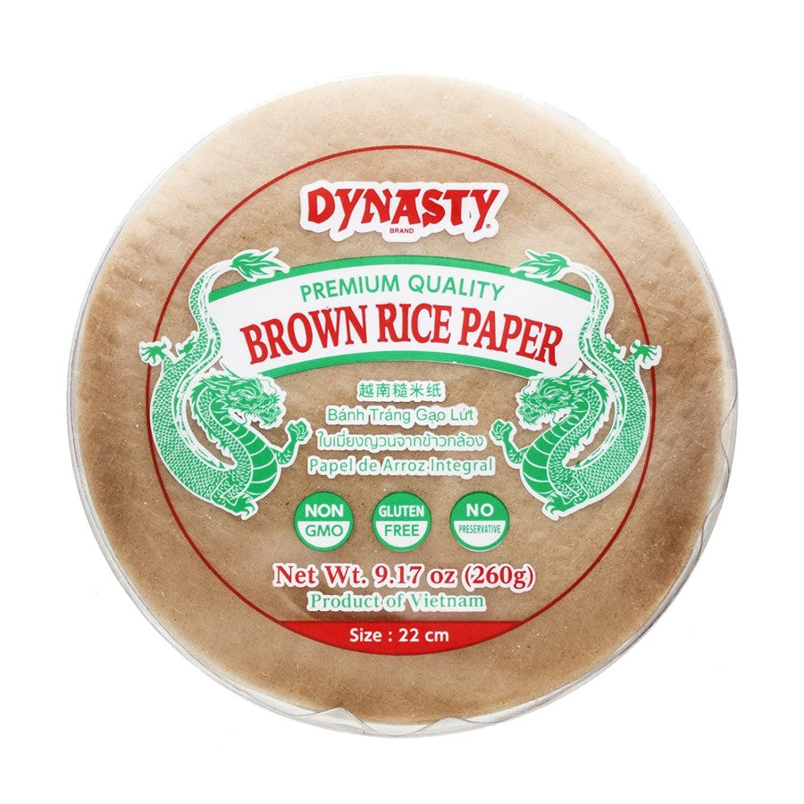 Dynasty Premium Quality Non-GMO Brown Rice Paper Wraps 9.17oz