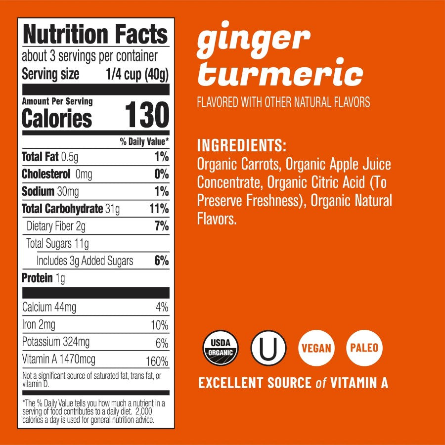 Eat The Change Ginger Turmeric Carrot Chews Organic Ingredients Vegan Paleo Snack
