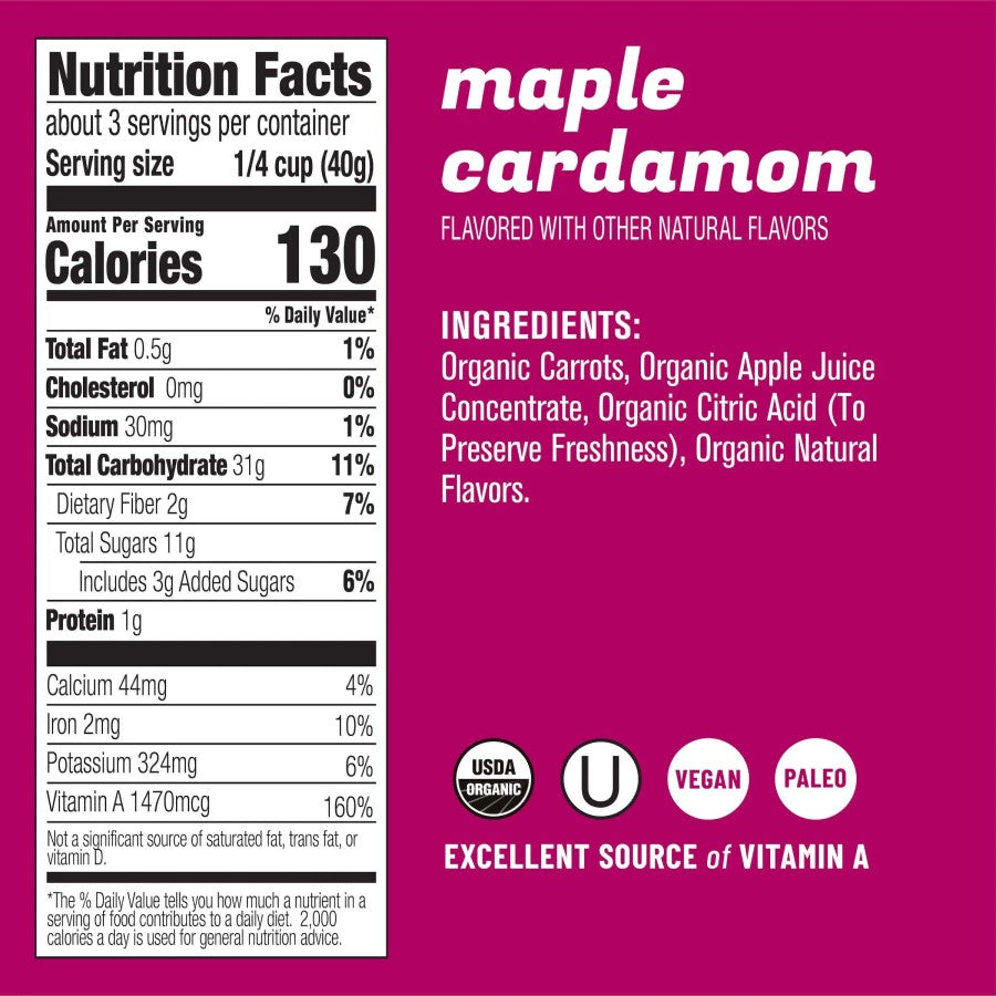 Eat The Change Maple Cardamom Carrot Chews Organic Ingredients Vegan Paleo Snack