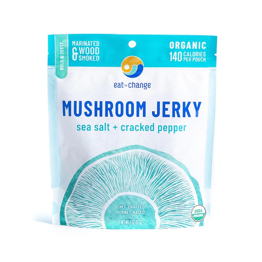 Eat The Change Organic Mushroom Jerky Sea Salt & Cracked Pepper 2oz