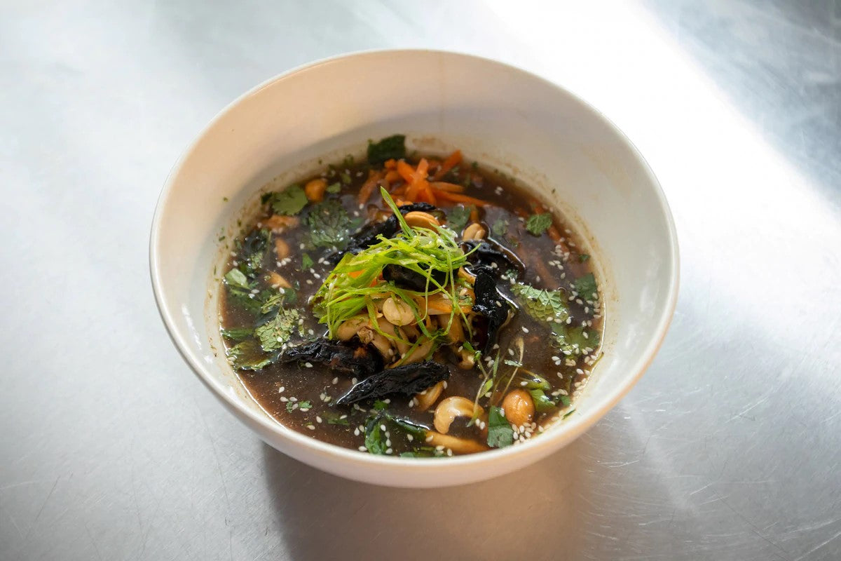Organic Mushroom Ramen Soup Recipe Using Eat The Change Vegan Jerky