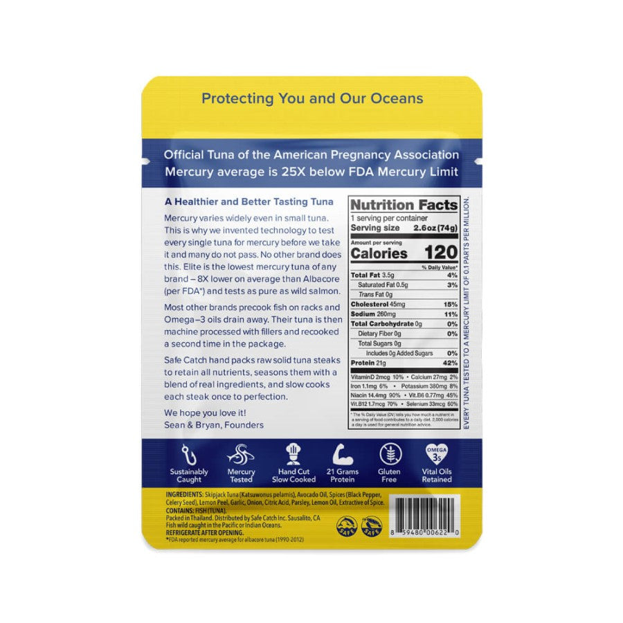 Citrus Pepper Safe Catch Elite Pure Wild Tuna Pouch Ingredients And Nutrition Facts