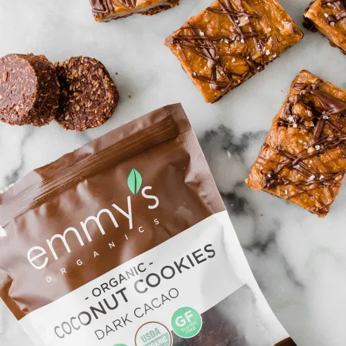 Almond Butter Freezer Fudge Recipe Using Emmys Organic Chocolate Coconut Cookies Dark Cacao