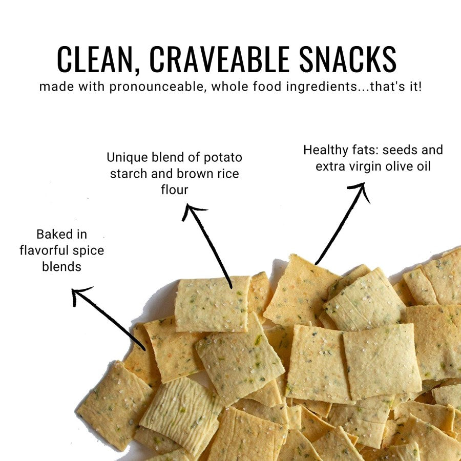 Clean Craveable Snacks With Whole Food Ingredients Every Body Eat Thins Chive & Garlic Crackers