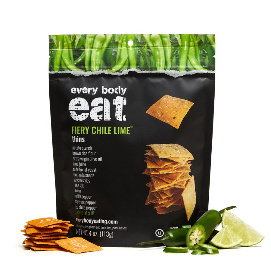 Every Body Eat Fiery Chile Lime Thins 4oz Crackers