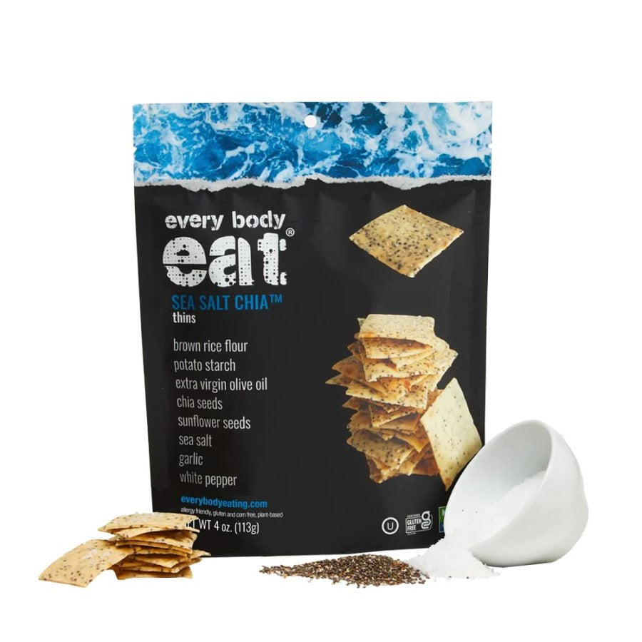 Every Body Eat Sea Salt Chia Thins 4oz Crackers