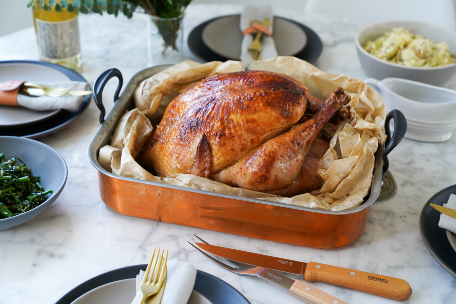 Fig And Cider Glazed Turkey Baked In Extra Large If You Care Roasting Bag Made Of Parchment Paper