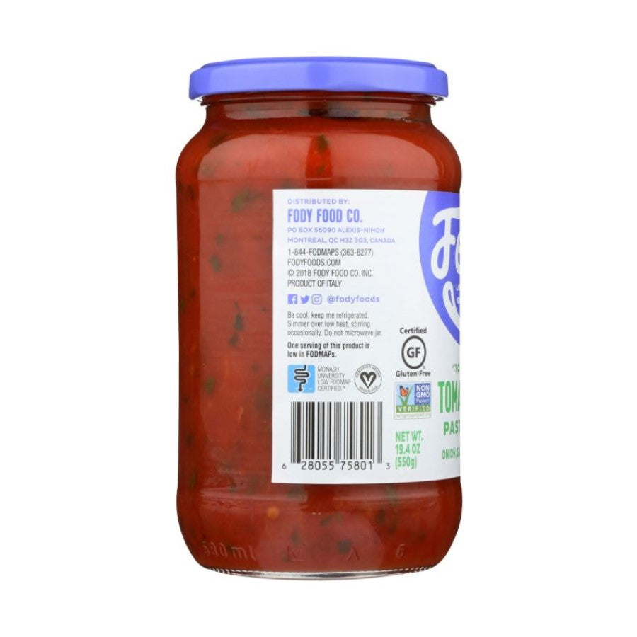 Fody Food Co Non-GMO Gluten Free Tomato Basil Sauce