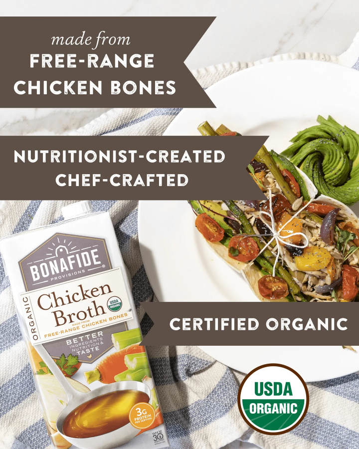 Bonafide Certified Organic Whole30 Approved Broth Made From Free Range Chicken Bones Nutritionist Created Chef Crafted