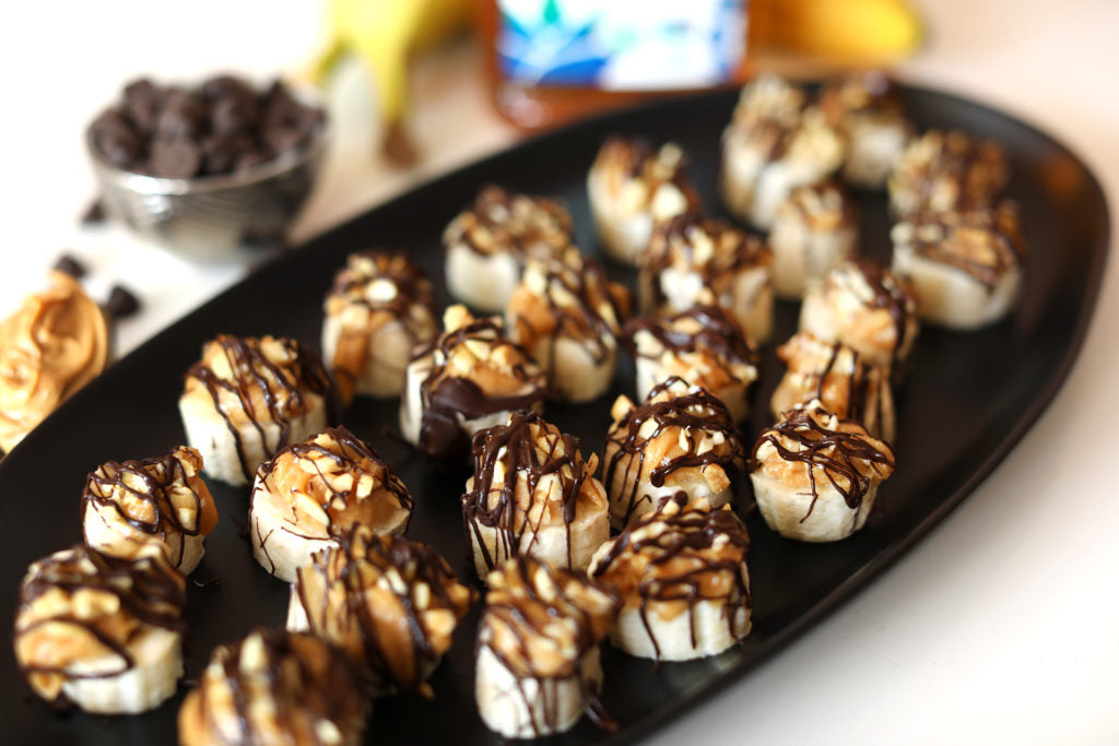 Frozen Snickers Banana Bites Madhava Recipe Sweetened With Light Blue Agave