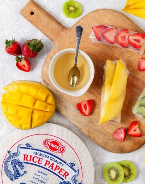 Fruit Filled Summer Rolls Recipe Using Dynasty Rice Paper Fresh Berries Kiwi And Mango Gluten Free Dessert Rolls