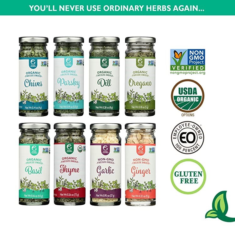 Green Garden Freeze Dried Herbs And Spices Non-GMO Organic Gluten Free Culinary Seasonings For Healthy Cooking