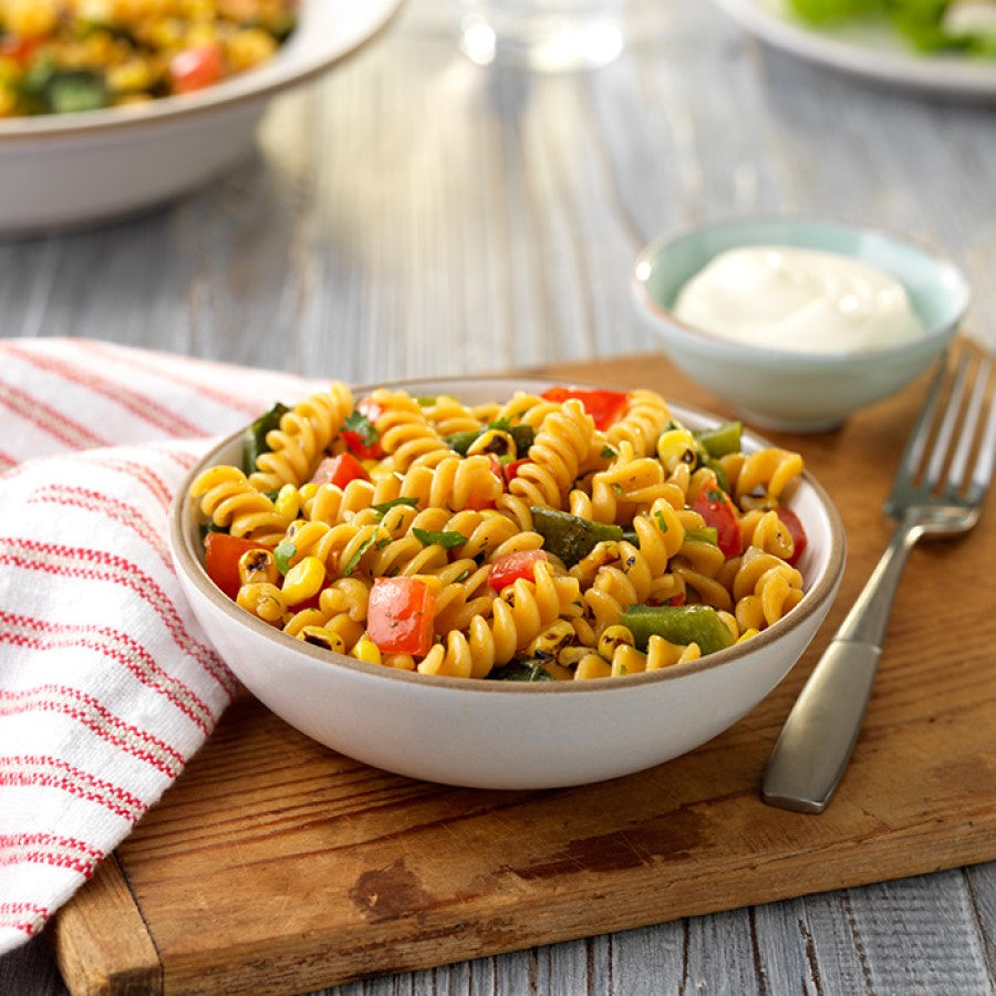 Recipe Using Tolerant Green Lentil Rotini With Roasted Corn And Poblano Peppers