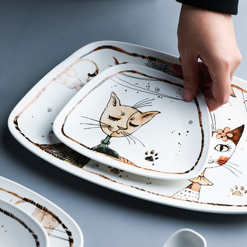 Cat Plates Classy French Felines On Ceramic Dishes