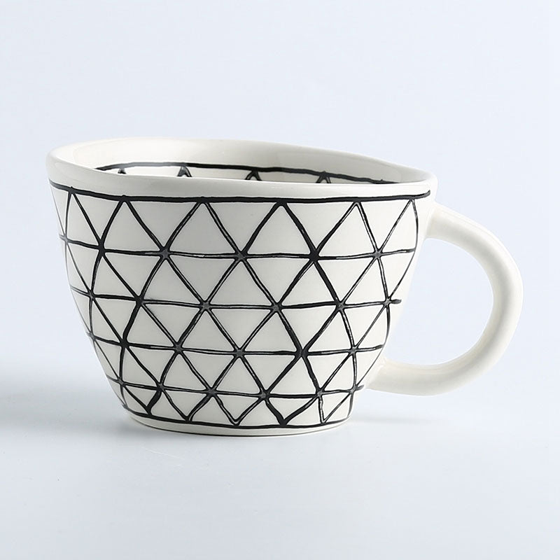 Hexablack Artistic Style Irregular Shaped Ceramic Mug