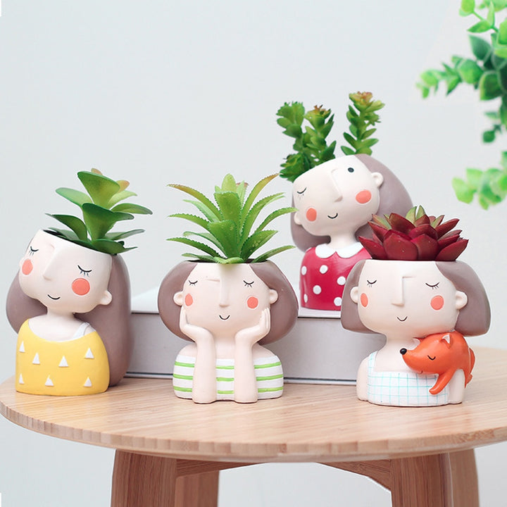 Cute Planter Pots That Look Like People Plant Lady Indoor Houseplant Pots In Four Styles
