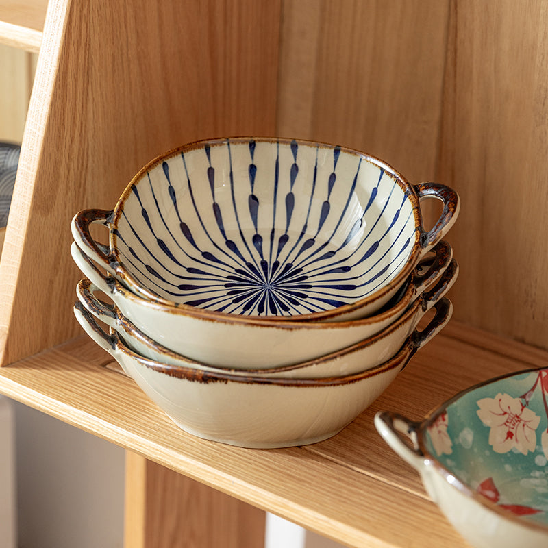 Beautiful Tableware Irregular Shape Bowls With Handles
