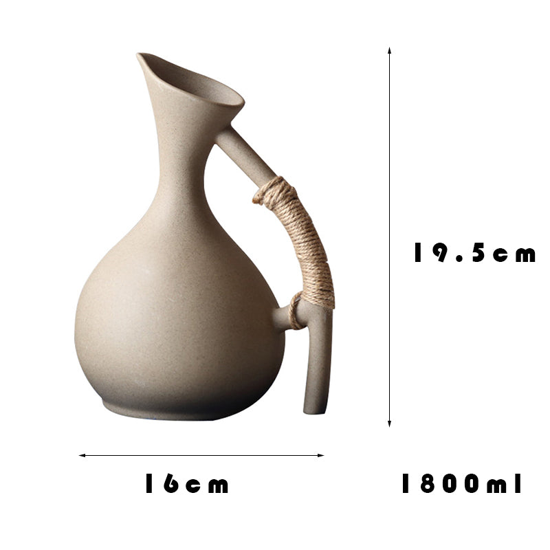 Organic Modern Style Ceramic Pitcher Size Measurements