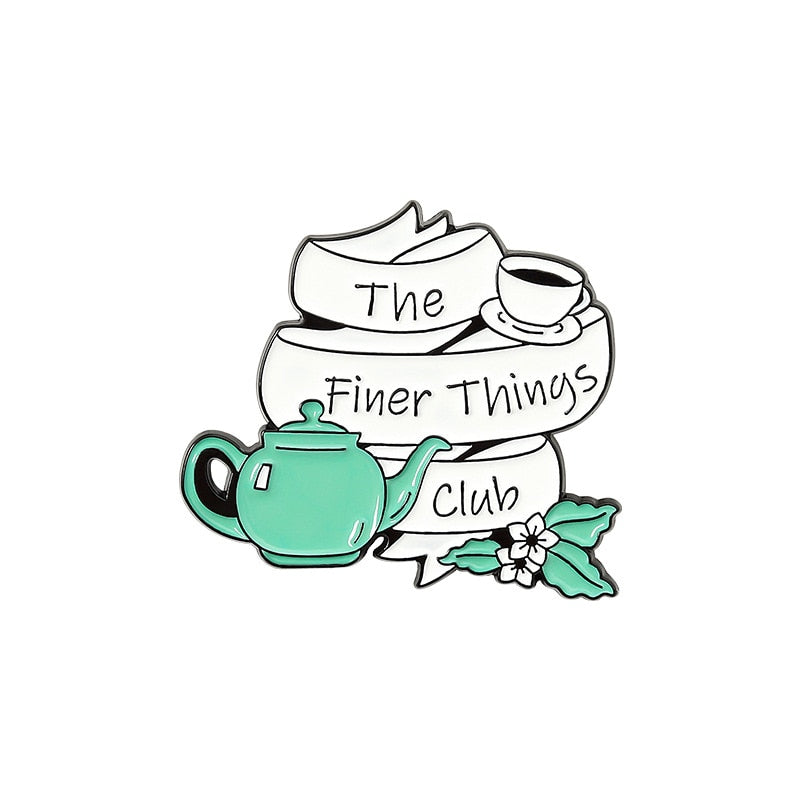 Terra Powders The Finer Things Club Tea And Coffee Colorful Lapel Pin Reference To The Office TV Show