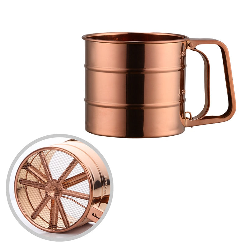 Rose Gold Stainless Steel Flour Squeeze Sifter