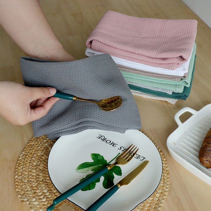 Powder Linen & Cotton Honeycomb Waffle Towel