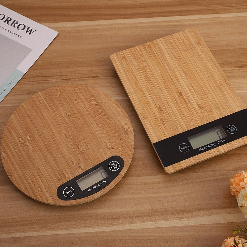 11lbs Max Digital Kitchen Scale Multifunction Food Scale Weight Balance  Bamboo