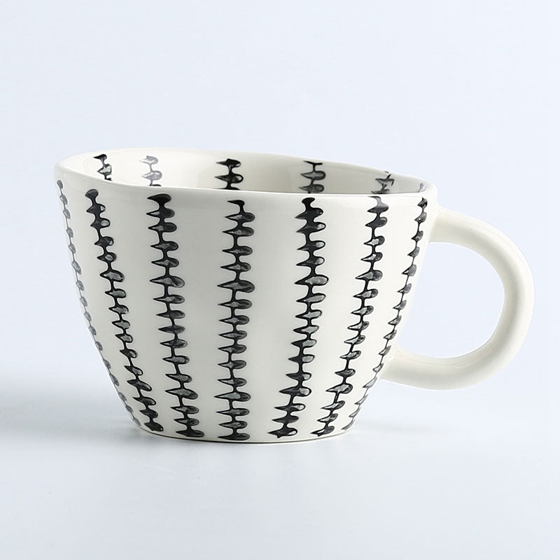 Stitching Artistic Style Irregular Shaped Ceramic Mug