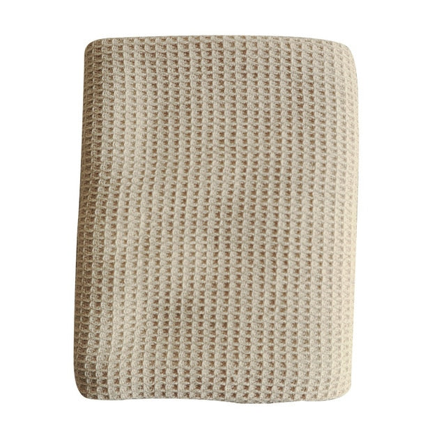 Pure Cotton Waffle Knit Kitchen Hand Towel Beige Color