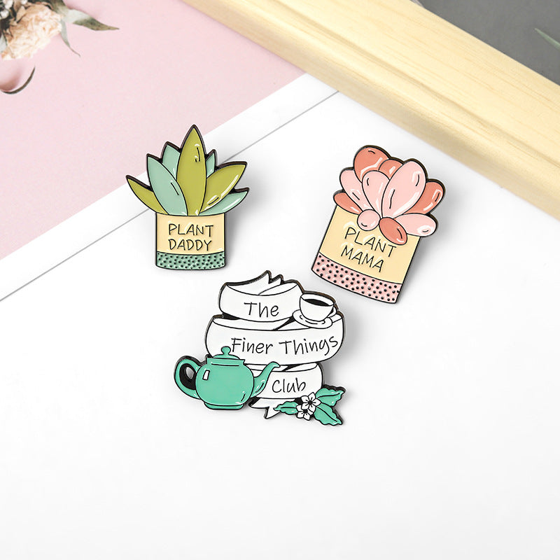 Nice Looking Lapel Pins For Plant Lovers Plant Daddy Plant Mama The Finer Things Club Fashion Brooches