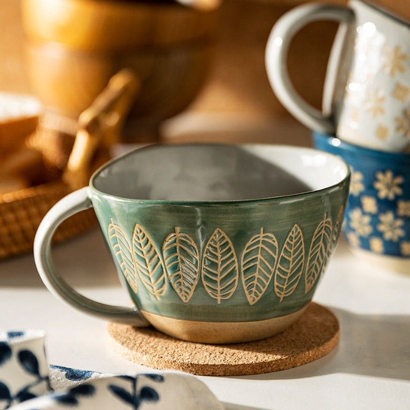 Arbor Pattern Irregular Shaped Mug With Exposed Base