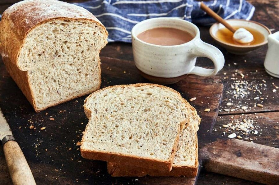 King Arthur Organic Bread Flour Recipe Harvest Grains Bread With Cup Of Organic Coffee
