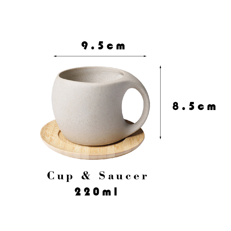 Cup And Saucer Organic Modern Style Ceramic Mug And Coaster Size Measurements