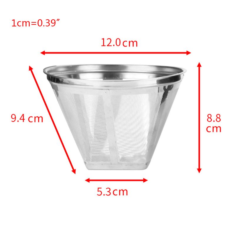 Measurements Of No. 4 Size Coffee Filter Stainless Steel Metal