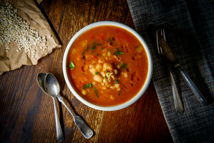 Hearty And Delicious Italian Farro Vegetable Soup Made With Organic Farro From Terra Powders
