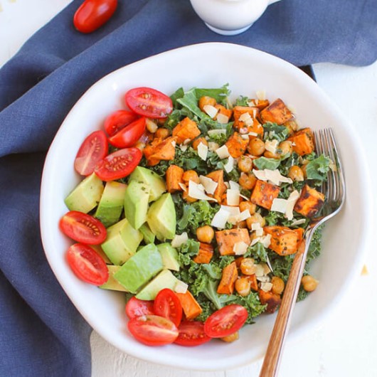 Herb Roasted Sweet Potato Kale Salad With Thyme Green Garden Fresh Recipe Using Freeze Dried Herbs And Spices