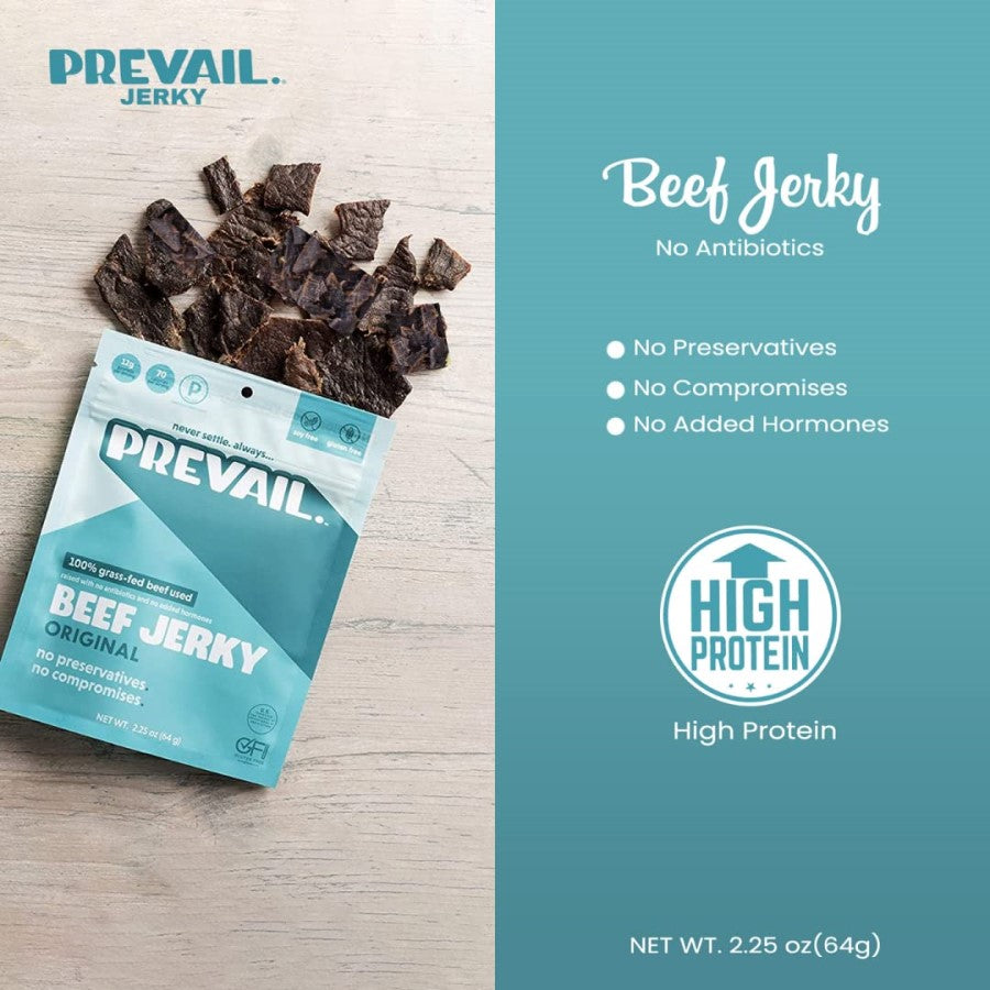 Beef Jerky With No Antibiotics No Preservatives No Compromises No Added Hormones High Protein Prevail Original Jerky