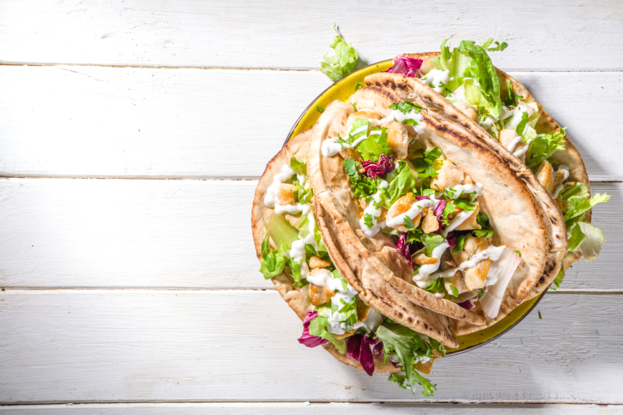 Greek Recipe Homemade Pita Gyros With Tzatziki Sauce Made With Organic Freeze Dried Dill Herb From Terra Powders Clean Food Market