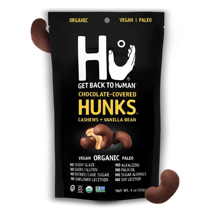 Hu Chocolate Covered Vanilla Cashew Hunks Four Ounce Bag