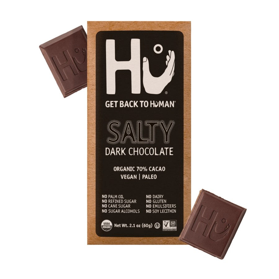 Hu Organic Chocolate Salty Dark Chocolate 70% Cacao Vegan Paleo Bar