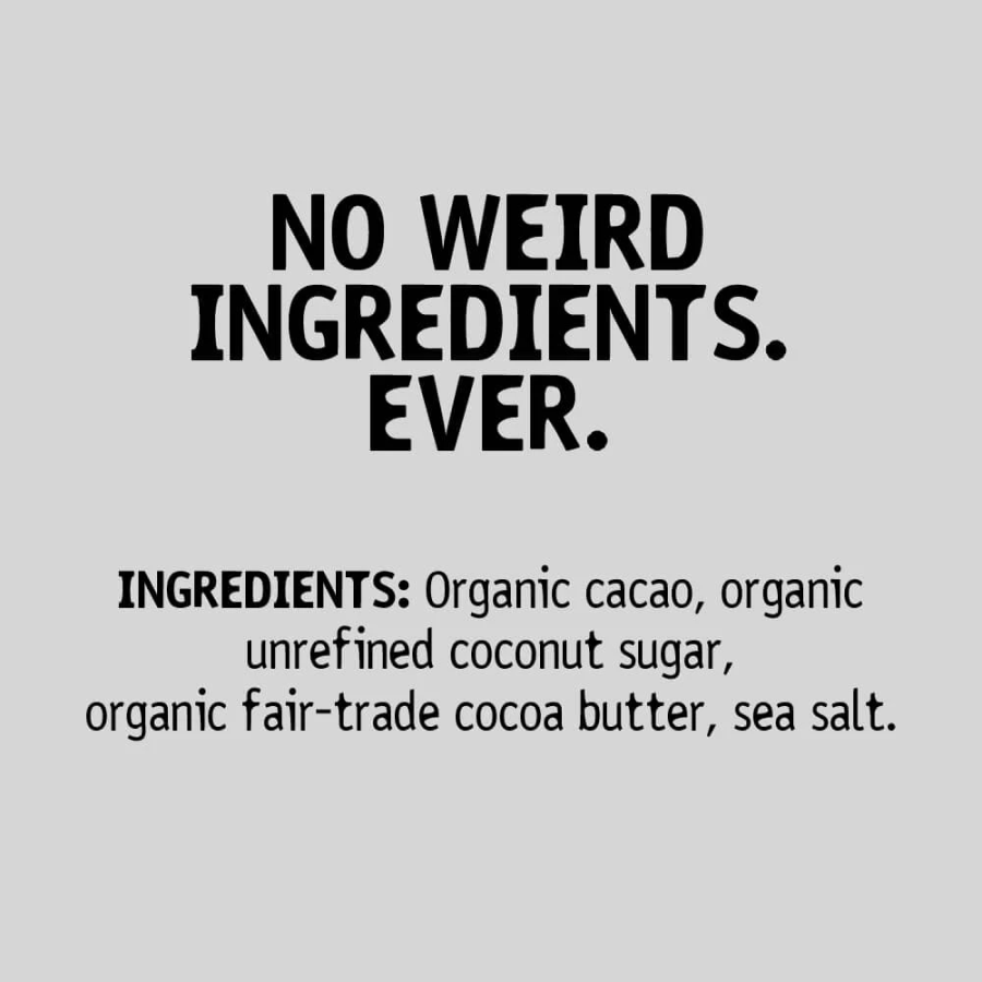 Hu Salty Dark Chocolate Ingredients Organic Unrefined Fair Trade No Weird Ingredients