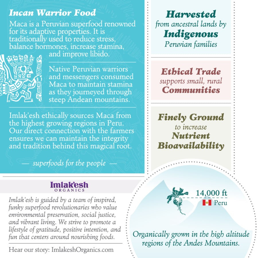 Imlak'esh Organics Maca Root Powder Finely Ground To Increase Nutrient Bioavailability