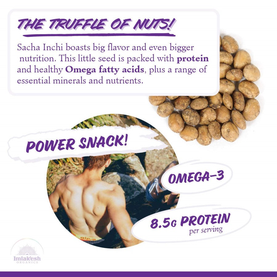 The Truffle Of Nuts Sacha Inchi Protein Power Snack With Omega Fatty Acids Infographic From Imlak'esh Organics