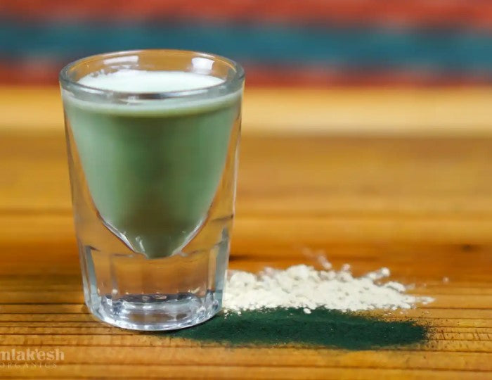Imlakesh Recipe Maca Green Shot Made With Organic Spirulina And Maca Powders